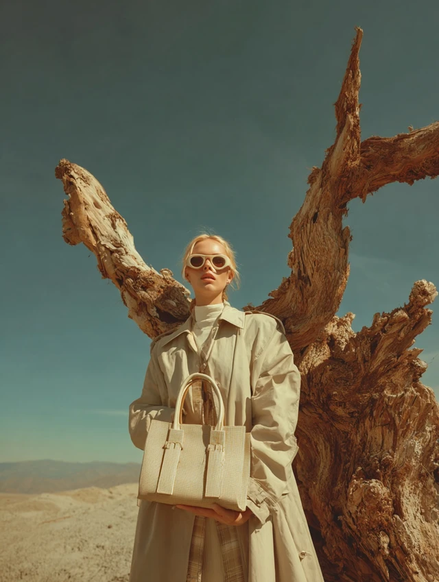 Miu Miu Model in Desert Trench Coat Vogue Photo