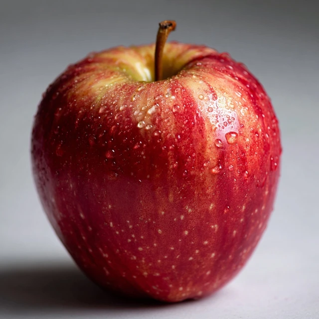 Iridescent Glass Apple Art Design on Black Background