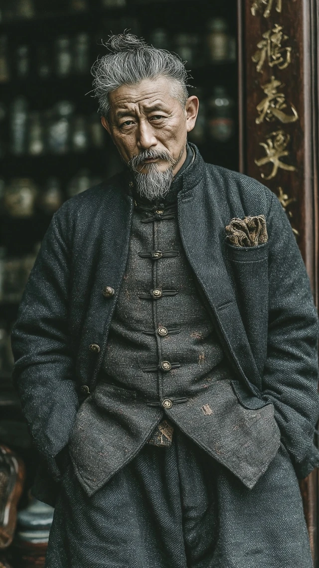 Oriental Elder Portrait Regal and Wise