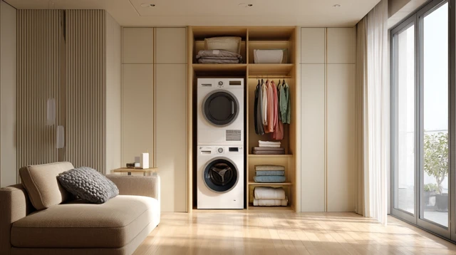 Modern Minimalist Apartment with Laundry