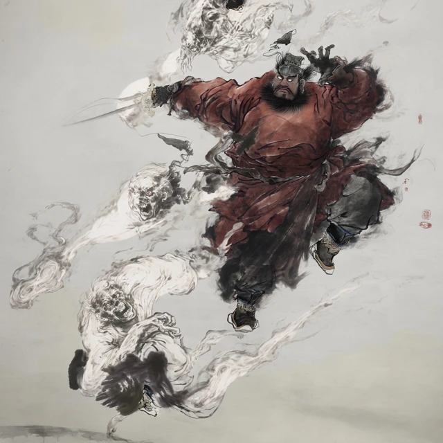 Zhong Kui Demon Hunter Traditional Chinese Art