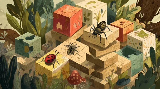 Nature Puzzle Ecosystem Falling Apart Cartoon Illustration