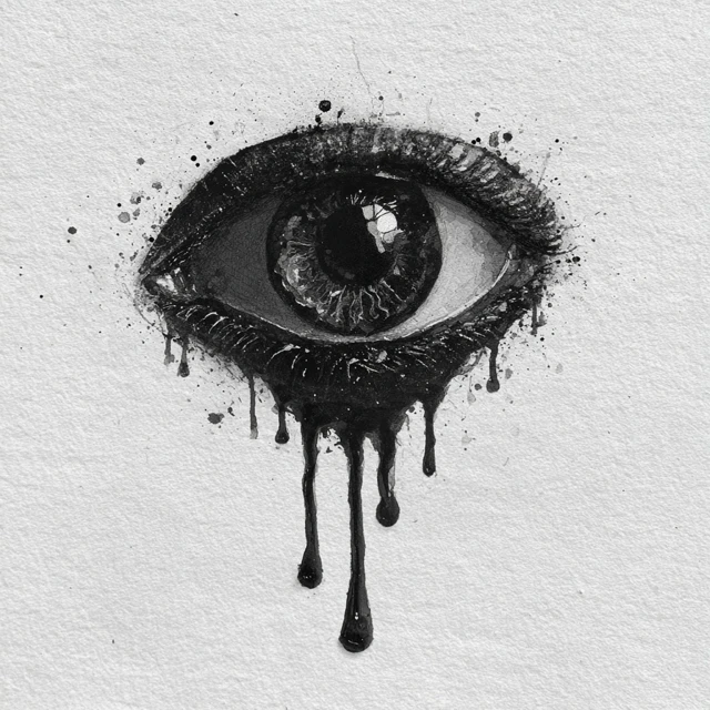 Melting Eye Pupil Sketch Art