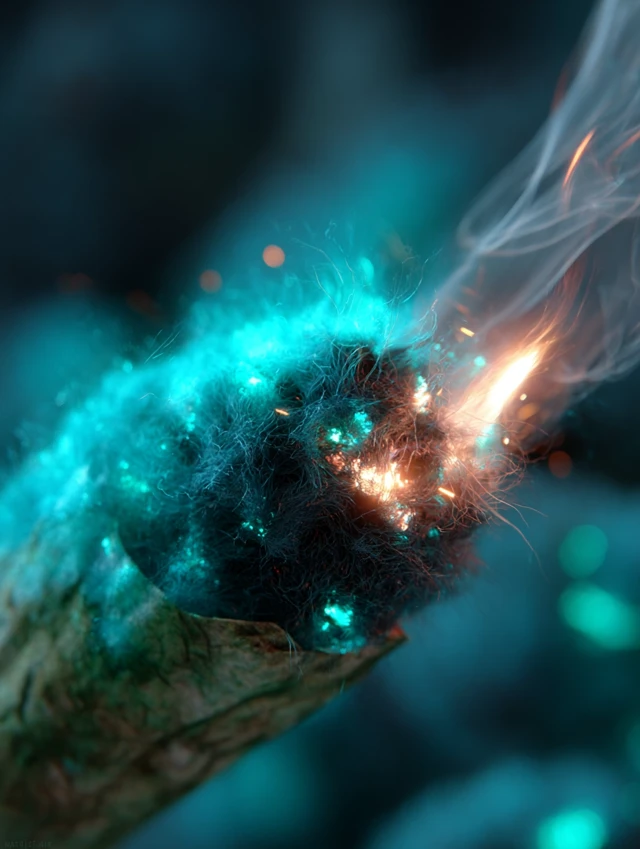 Cyberpunk Weed Spliff Glowing Tip Blade Runner