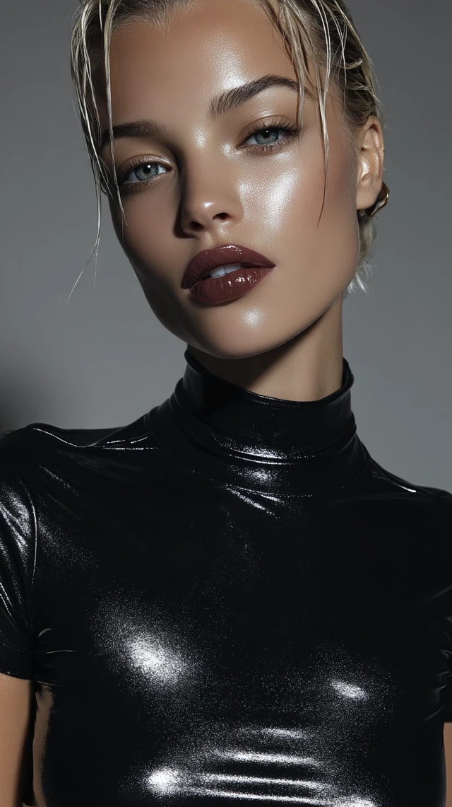 Glamorous Dior Model: Fashion Portrait with Fuchsia Lips