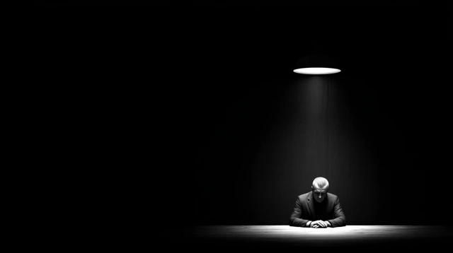 Godfather Style Portrait Spotlight Black Background