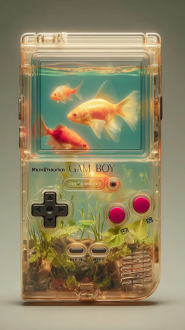 Game Boy Aquarium Golden Fish Photography