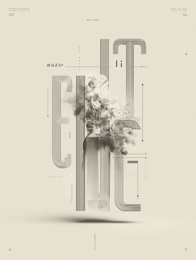 Elegant Letter M Art with Nature Elements