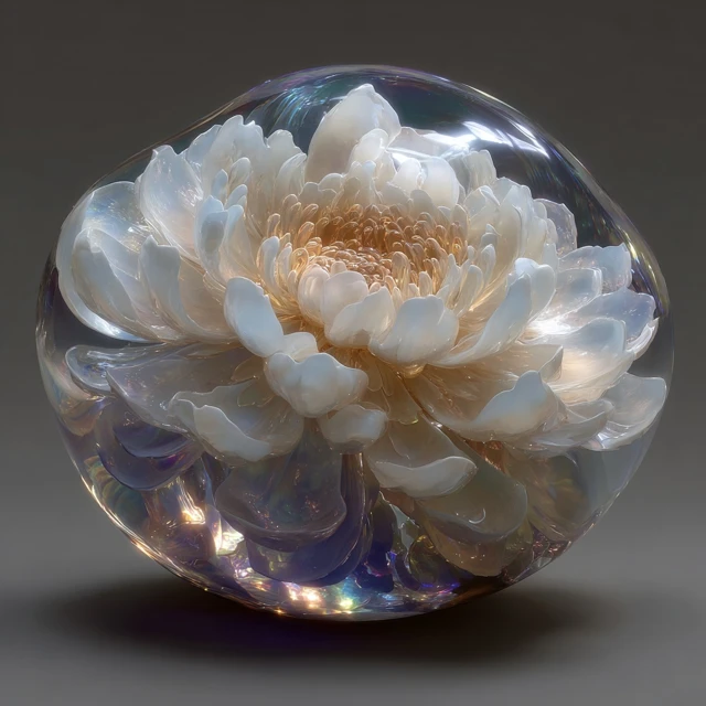 Transparent Resin Flower Digital Art