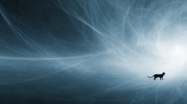 Schrodingers Cat Cosmic Blue String Theory
