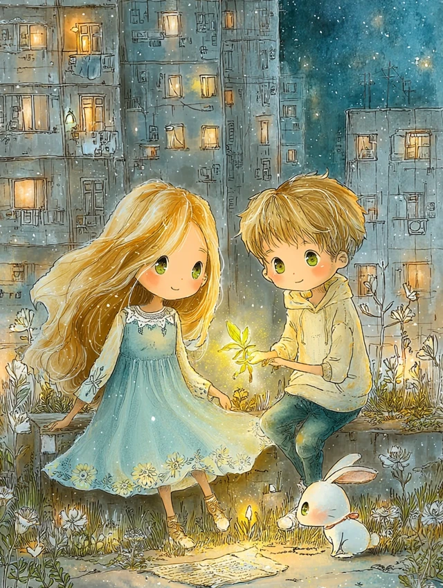 Children in Urban Park Magical Healing