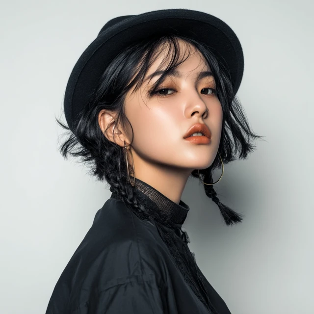 Stylish Korean Woman Portrait Confident and Cool