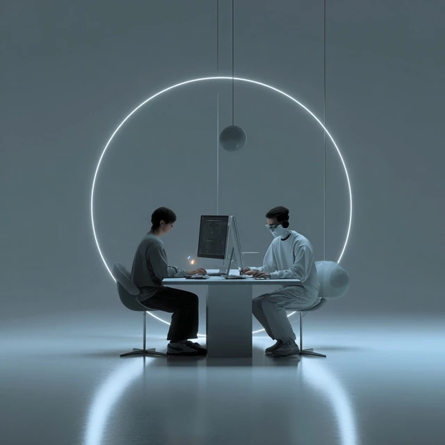 AI Collaboration Futuristic Graphic Design
