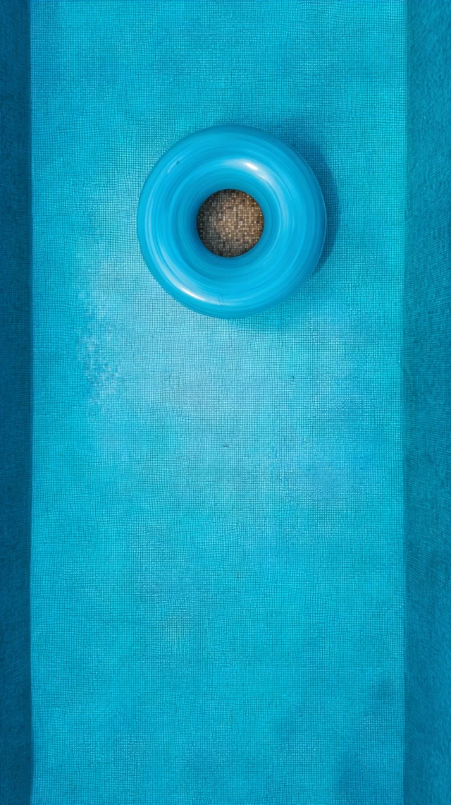 Blue Pool Inflatable Ring Minimalist Art