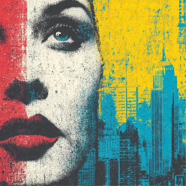 Pop Art Portrait of a Woman in the City