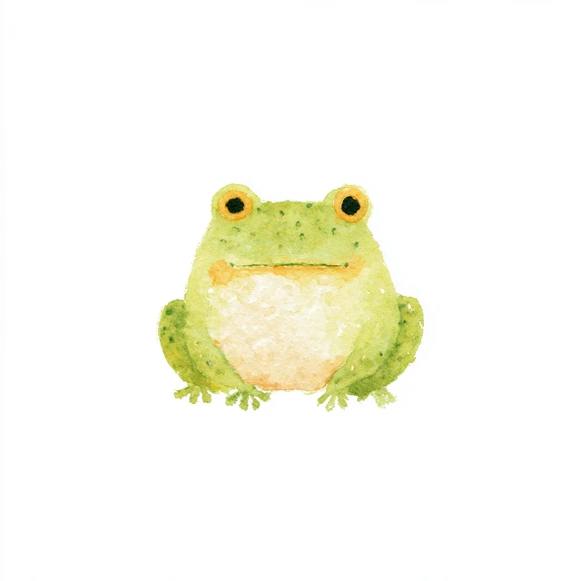 Watercolor Frog Clipart Olive Green and Gray Illustration