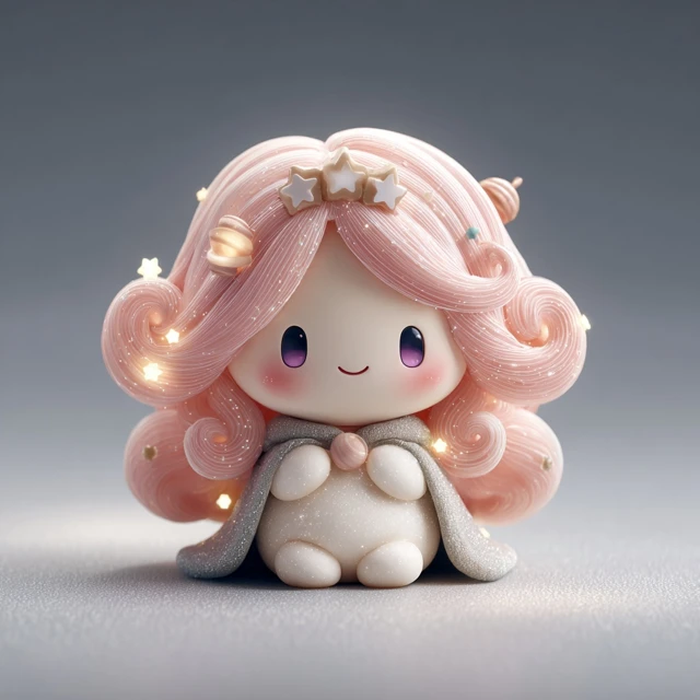 Cute Magical Girl Blind Box Toy 3D Render