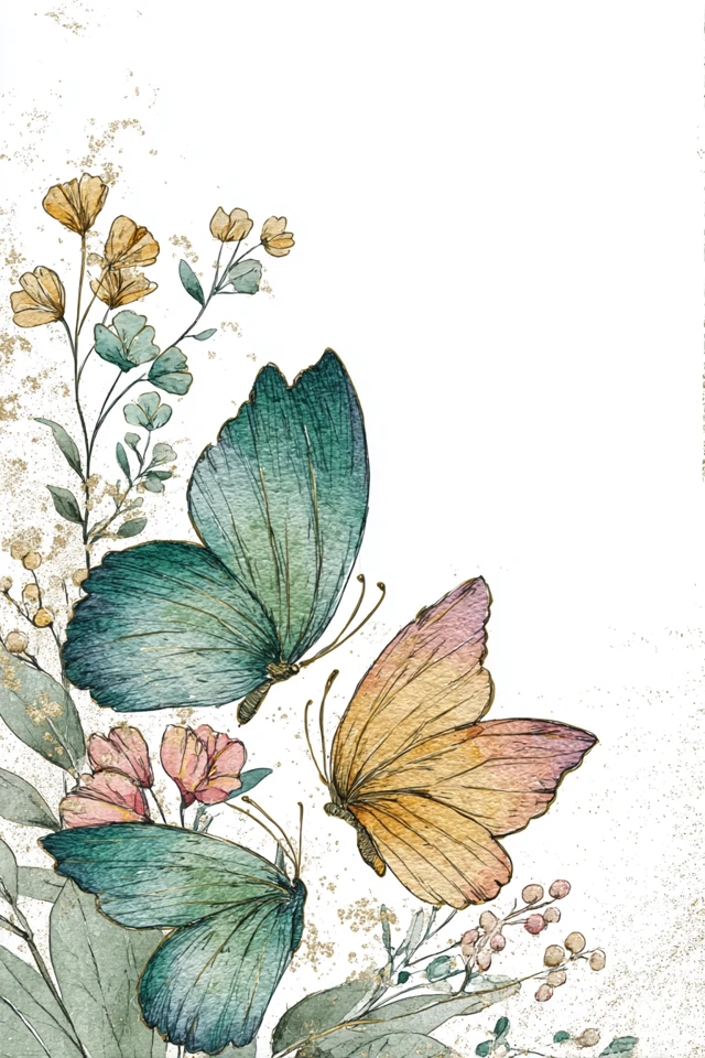 Watercolor Butterfly Journal Cover Design