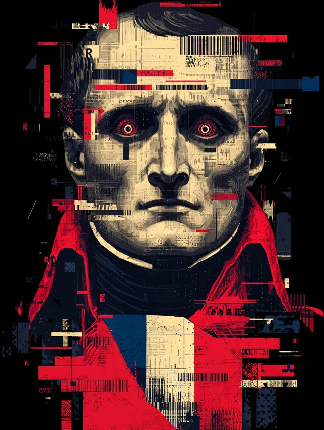 Horror Napoleon France Flag Abstract Art