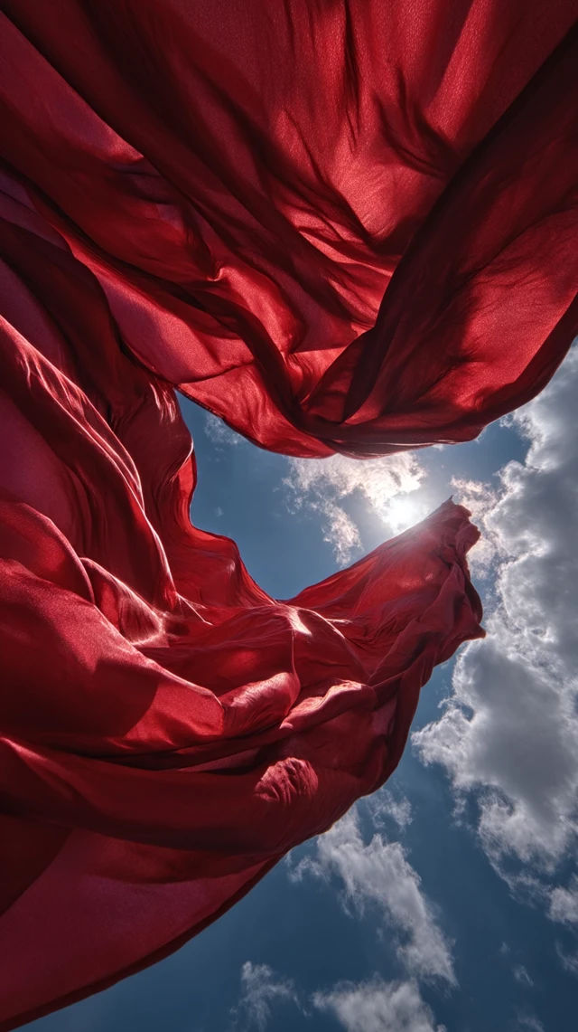 USSR Flag and Blue Sky with Dramatic Lighting