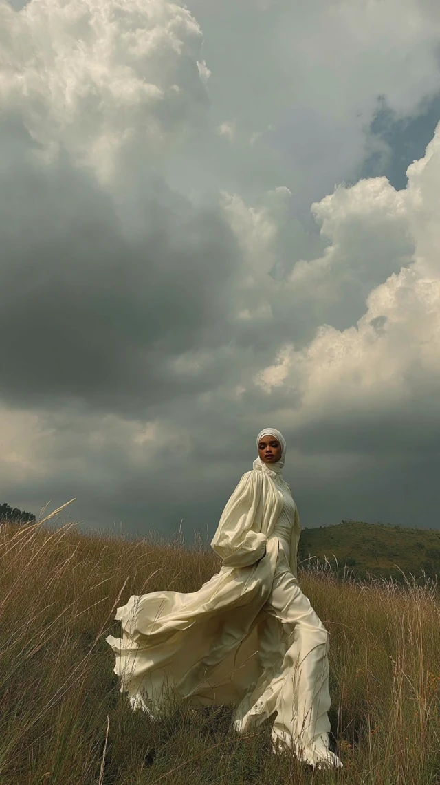 Muslim Woman in Hijab and Abaya: Vogue Editorial