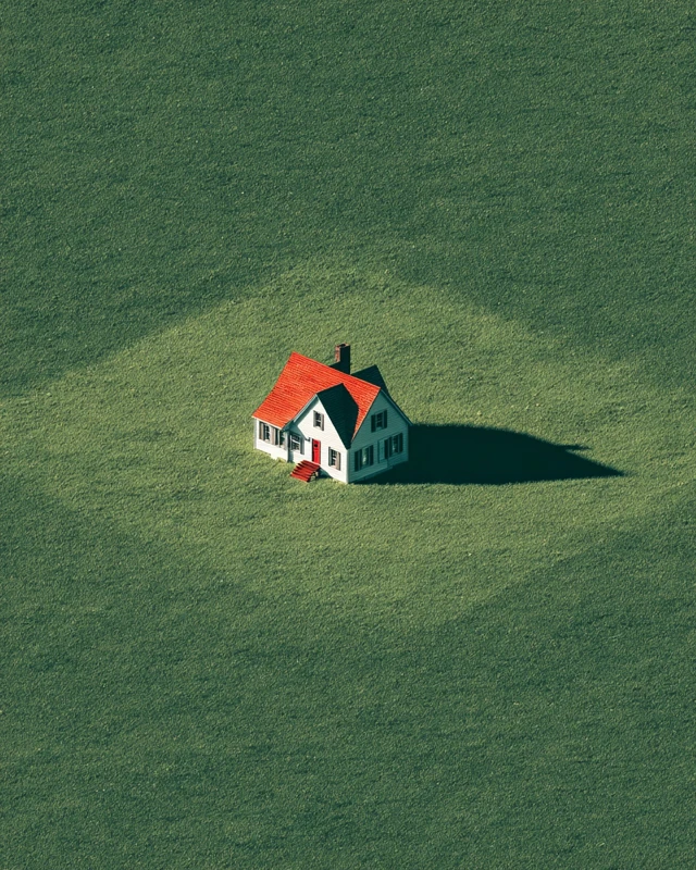 House in a Field Hyper Realistic Photography