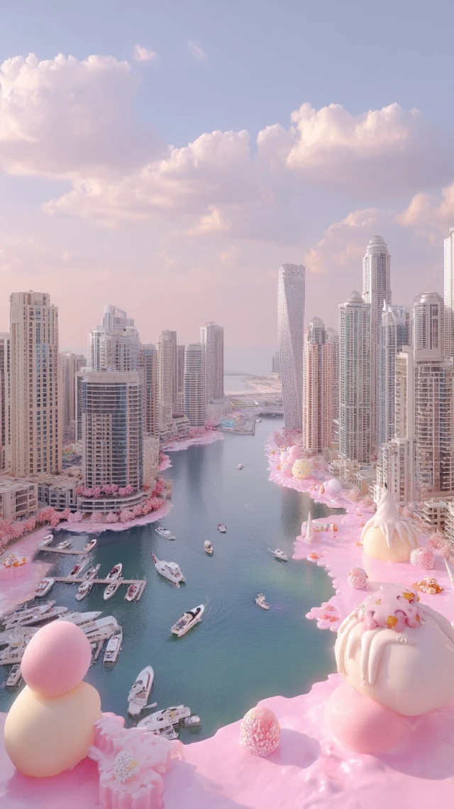 Dubai Marina Surreal Dessert Invasion Dreamscape