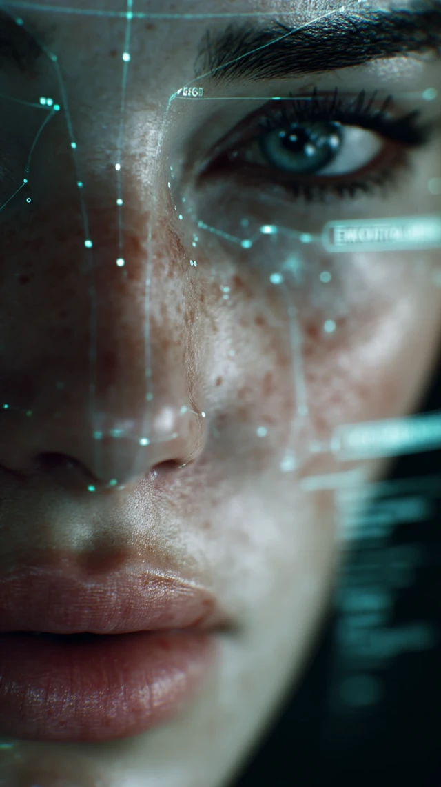 Emotion Analysis Futuristic Tech Face