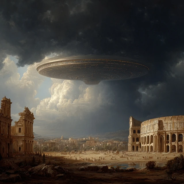 UFO Over Ancient Rome and the Colosseum