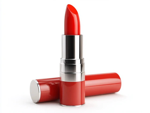Red Lipstick Isolated on White Background