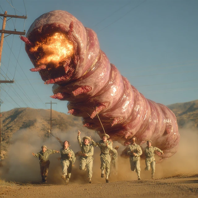 Giant Salami Worm Dune Action Movie