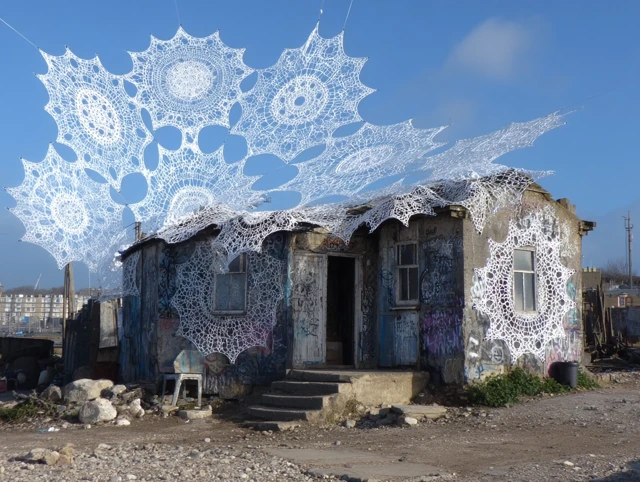 Graffiti Lace Art in an Unexpected Location