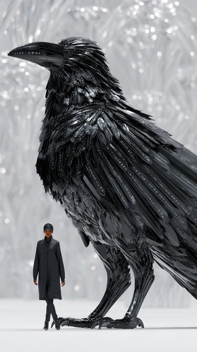 Majestic Raven Prada Style Photorealistic Art