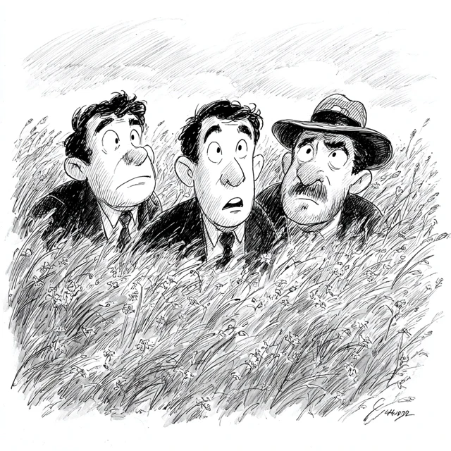 Mad Magazine Cartoon Lost in a Field