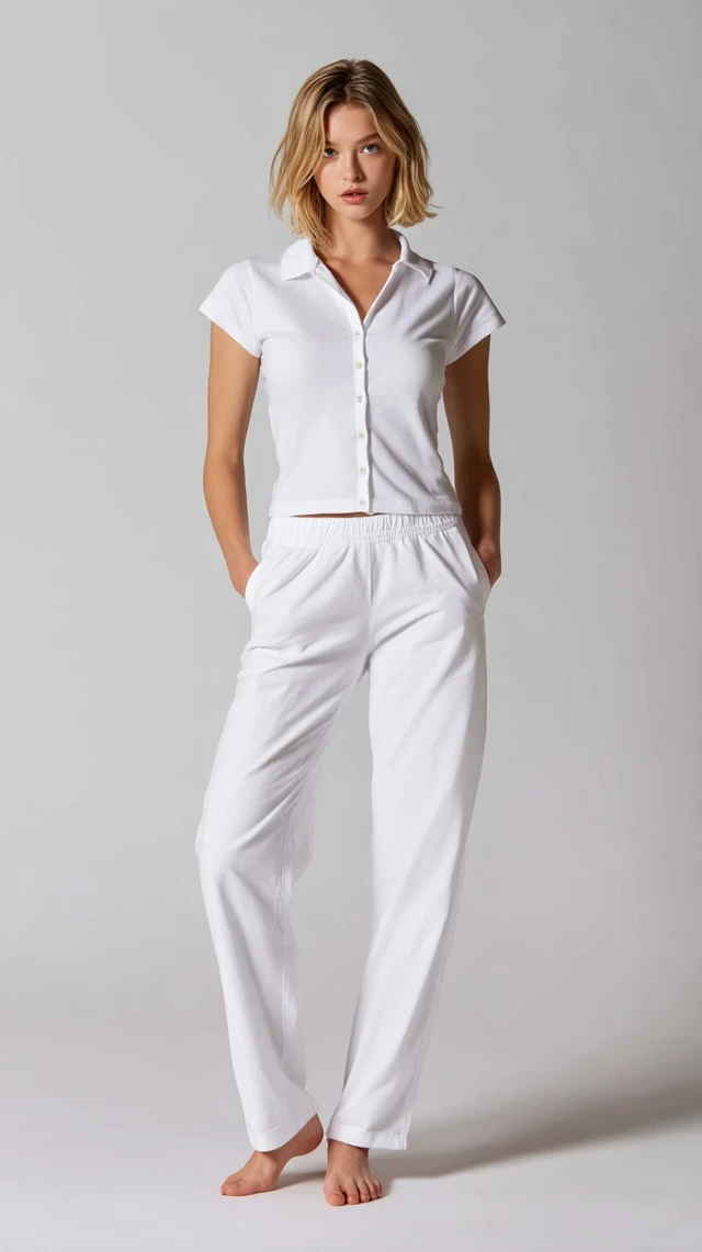 White Tracksuit for Women - Stylish Cotton Outfit