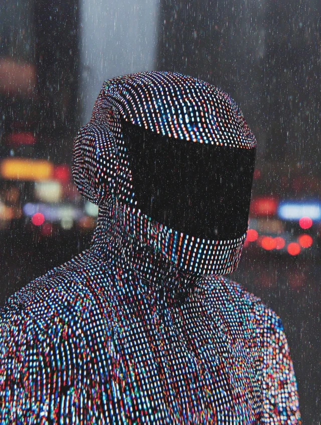 Cyberpunk Art Human Face Glitter Details