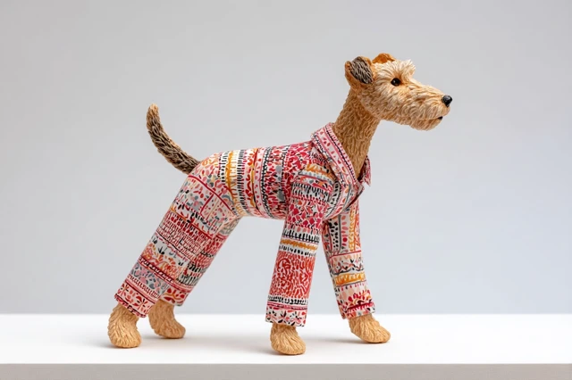 Dog in Tight Jumpsuit Funny Animal Portrait