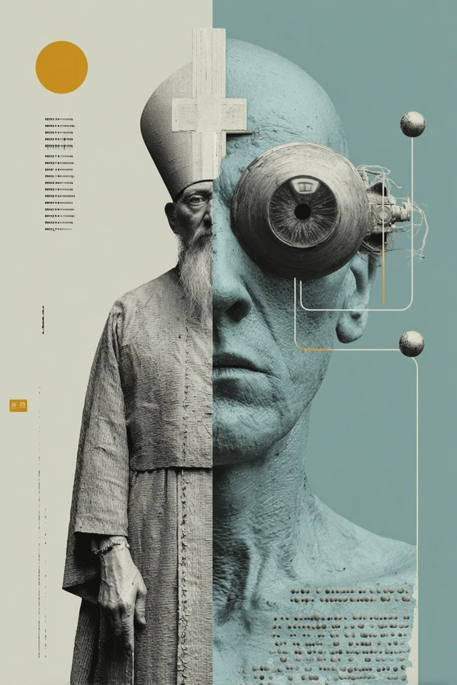 Van Gogh AI Priest Minimalist Silkscreen Poster