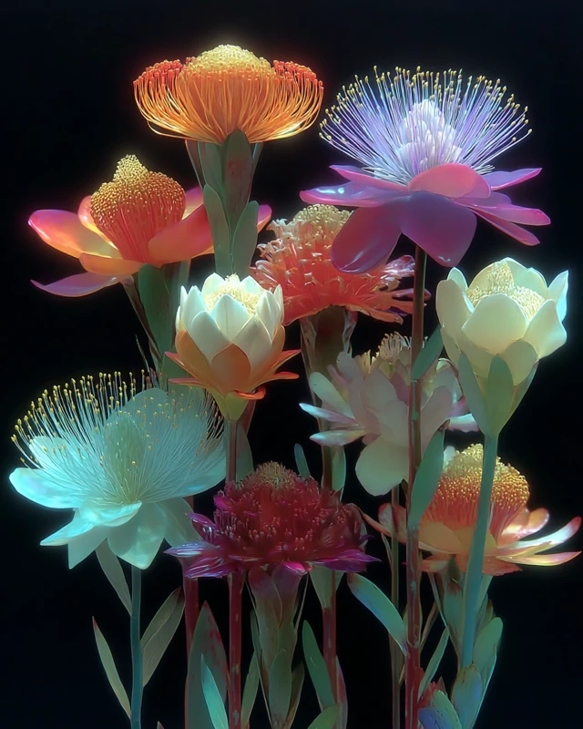 Fynbos Flowers Botanical Painting