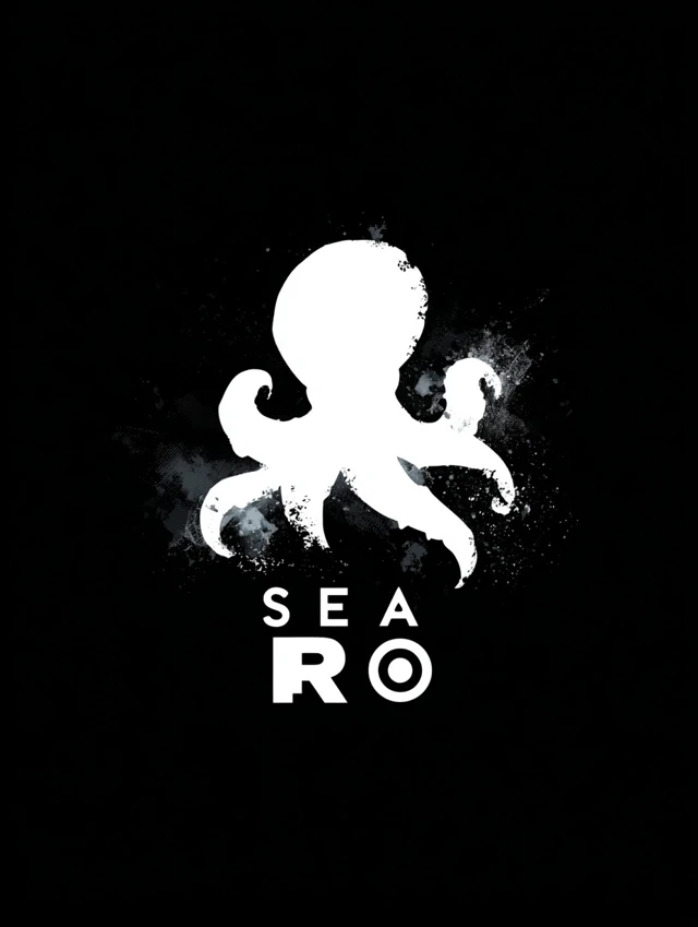 SEA RO Logo Design Octopus Stencil Art