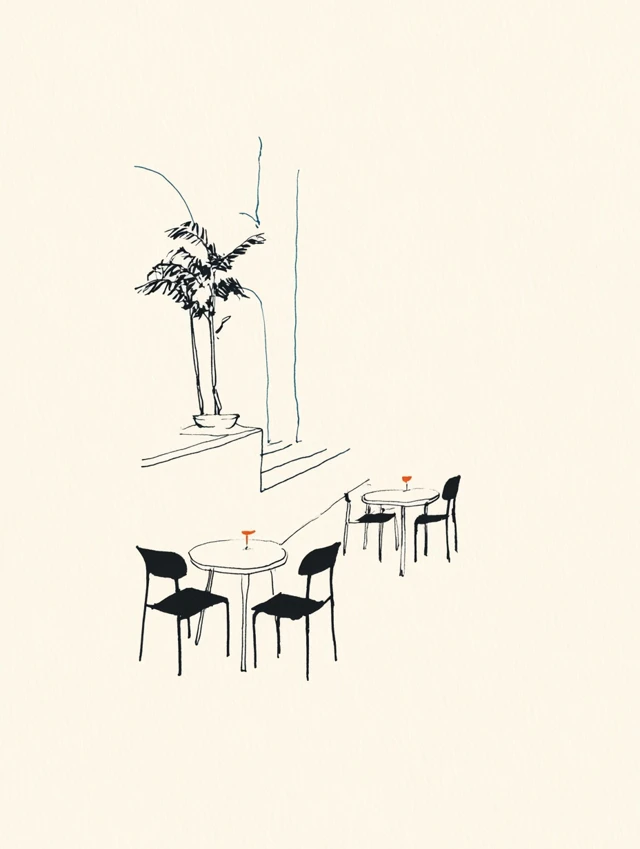 Beverly Hills Hotel Sketch by Frederic Forest