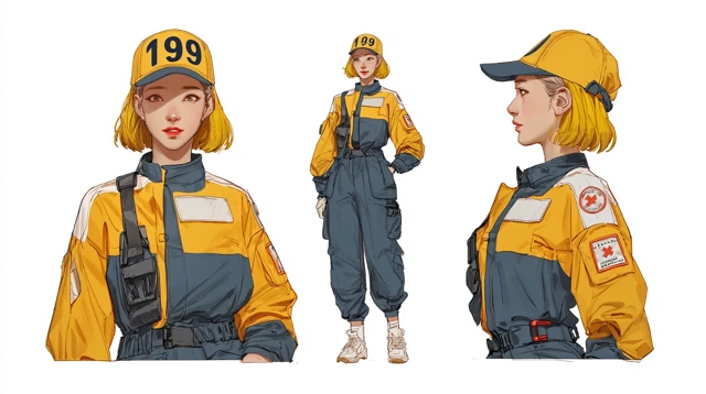 Korean EMT in Uniform Character Sheet
