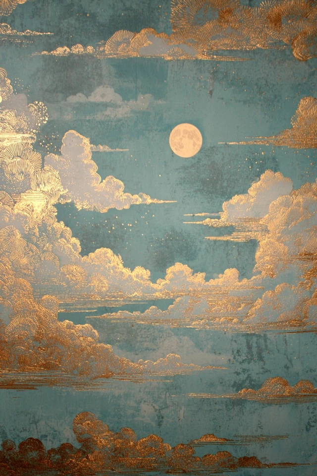 Vintage Sky and Moon Illustration by Jessica Roux