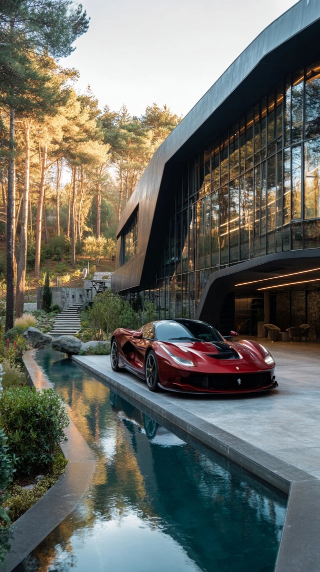 Luxury Futuristic House with Ferrari and Pool