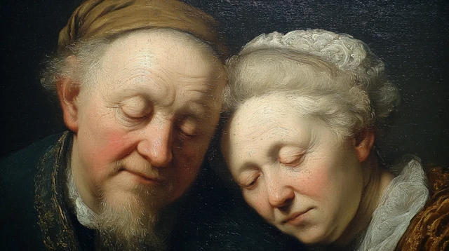 Jan Steen Oil Painting Elderly Couple Portrait