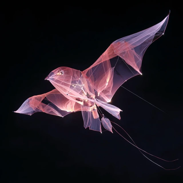 Luminous Bird Kite Dreamy Tech Art
