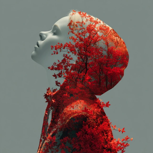 Woman to Red Viburnum Morph Transformation