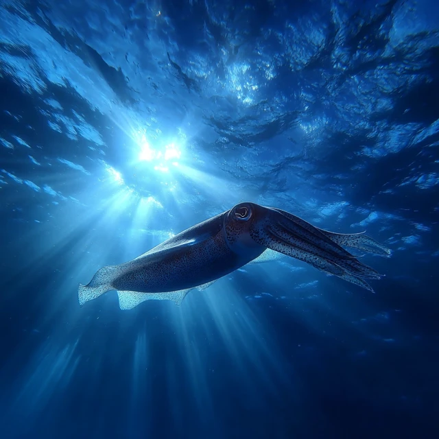 Squid Swimming Underwater Photography