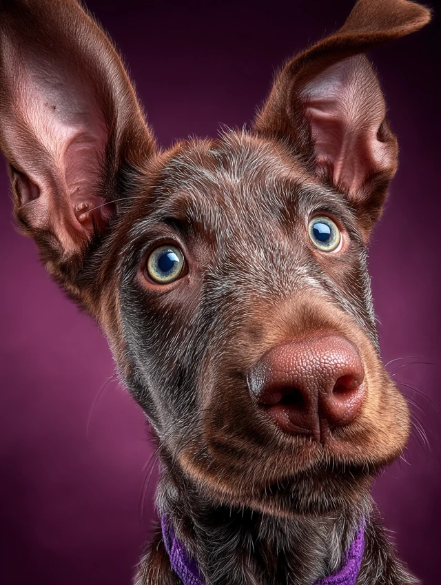 Curious Doberman Portrait Playful Expression