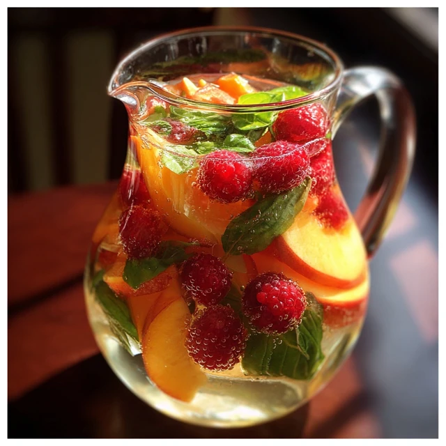 White Sangria Recipe Peach Raspberry Basil